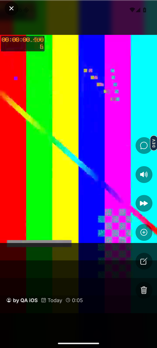 The full-screen player with the column of buttons on the right, including the plus circle.